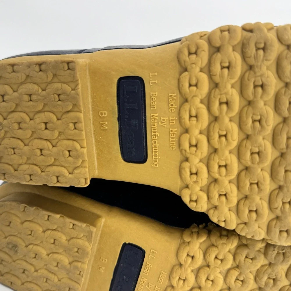 LL Bean 8" Bean Boots Tan Navy Waterproof Women's Size 6 Medium Width - Picture 7 of 11